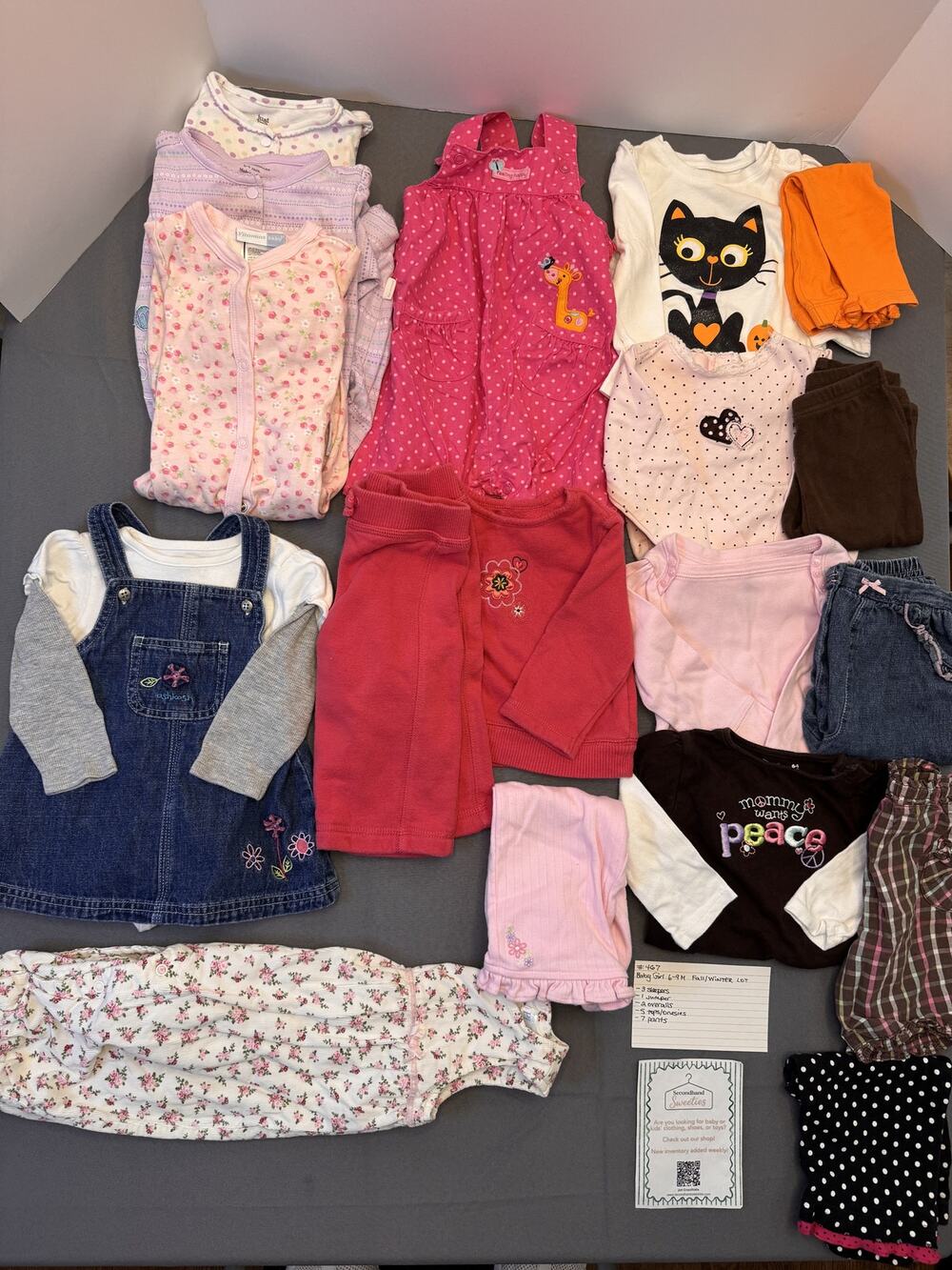 Baby Girl 6–9M Fall/Winter Clothing Lot – 19 Pieces – #467